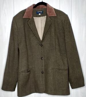 Vintage Ladies Country Shops 100% Wool Blazer Jacket 3 Button Pockets Size M